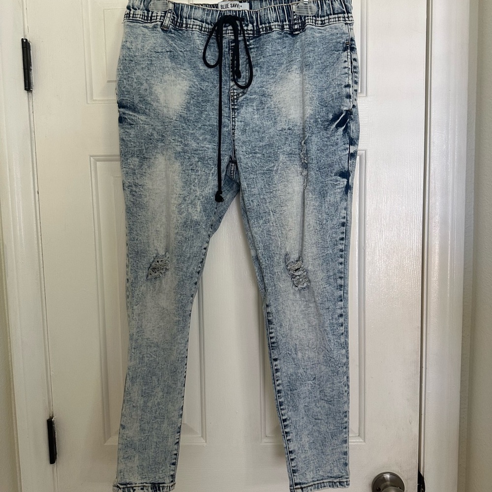 Acid Wash Denim Jeggings